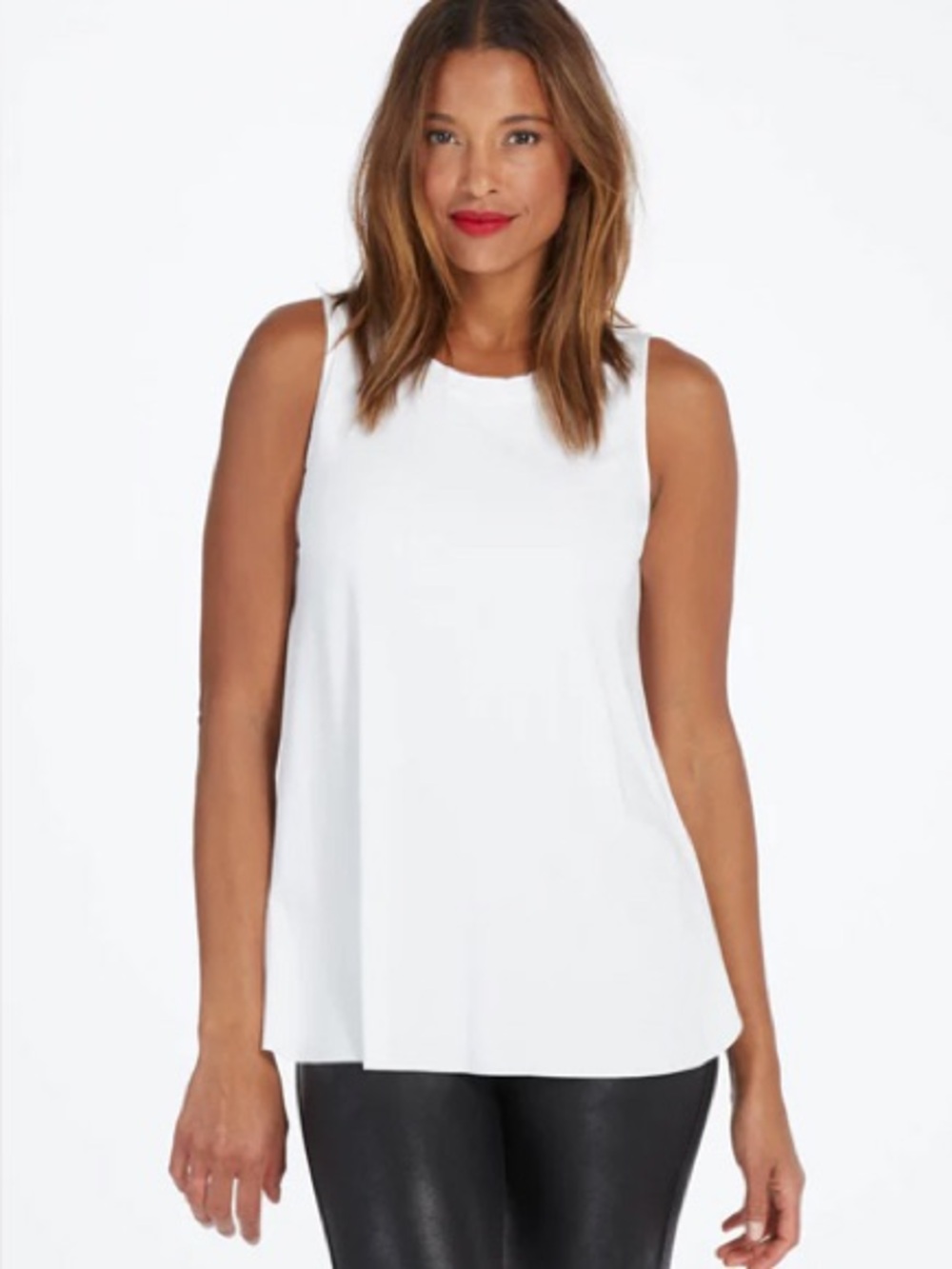SPANX Perfect Length Tank, White long tunic classic comfy large